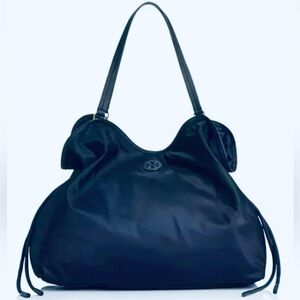 Tory Burch Scout Navy Nylon Satchel Bag Good Used Condition
